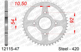 Corona AFAM 12115-47 in acciaio passo 420 MBK TZR 50 X-POWER 2003  -2006